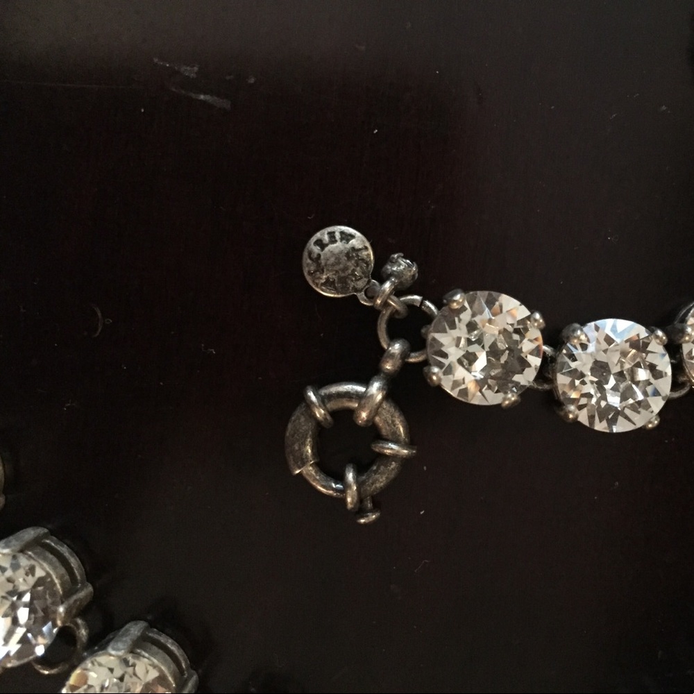 J. Crew “Martha” Matching Crystal Tennis Necklace and Bracelet Set - Picture 2 of 3